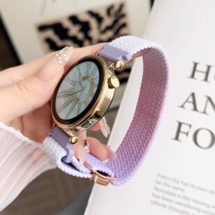 4手表41mm尼龙编织表带watch4 3Pro雅致款 适用华为GT5 3Pro智能new渐变gt2 runner快拆透气腕带 43磁吸女款