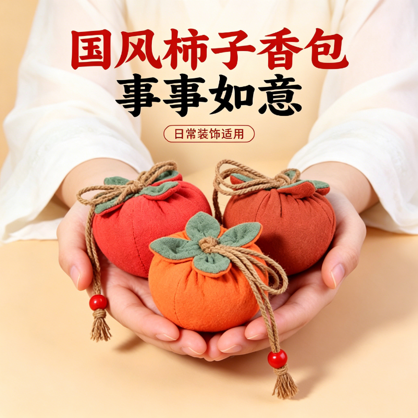 端午节香囊柿柿如意艾草香包荷包宝宝公司DIY寓意好送礼儿童古风中国风驱蚊香袋空袋网红福袋礼品宝宝公司DIY寓意好送礼儿童