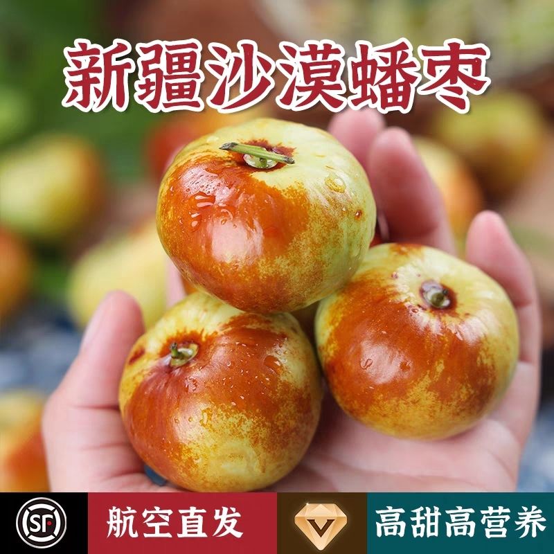 现摘现发新鲜沙漠蟠枣应季鲜果孕妇水果新疆阿克苏蟠枣沙漠苹果枣
