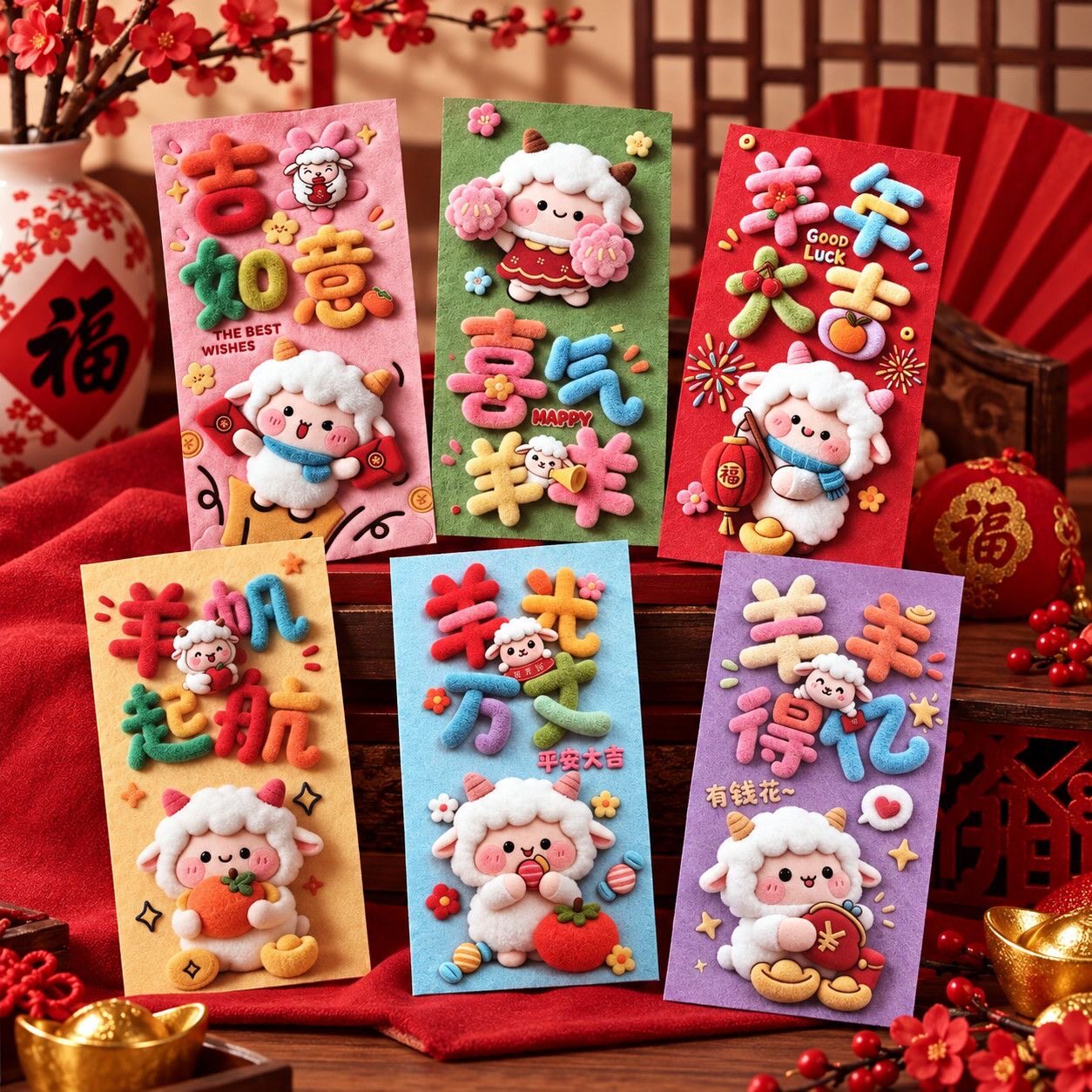 羊年红包2027年羊年5D质感高档卡通创意新年压岁仪式感个性利是封