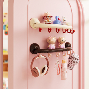 可爱吸盘挂钩一排免打孔强力承重门后帽子收纳浴室墙上壁挂置物架