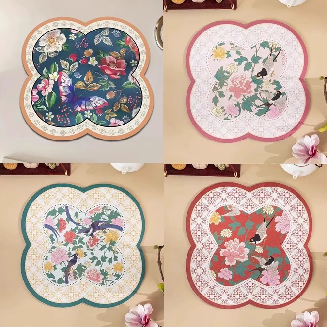 中式花朵沥水隔热垫耐高温防烫