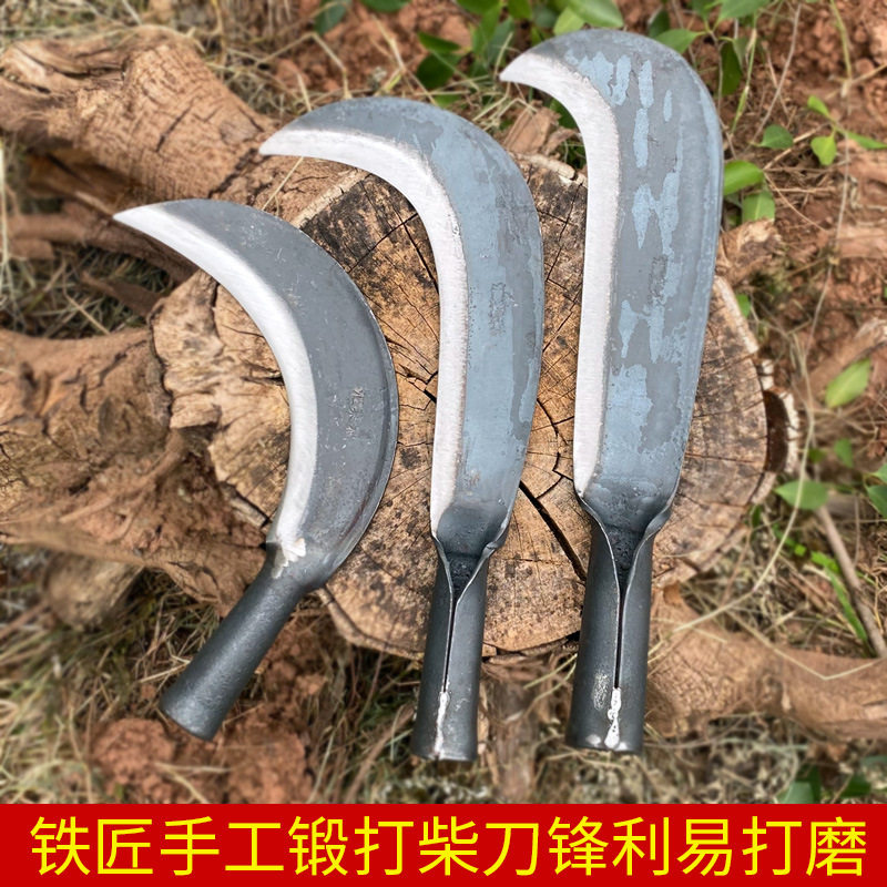 砍柴刀家用劈柴户外砍树神器手工伐木刀开路弯刀农用锰钢带把柴刀