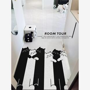 趣味猫咪丝圈入户地垫高级感入户门垫可裁剪耐脏家用门口进门脚垫