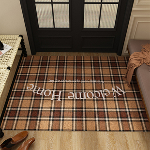 美拉德门口地垫入户门垫圣诞地毯进门丝圈脚垫防滑门垫复古换鞋 垫