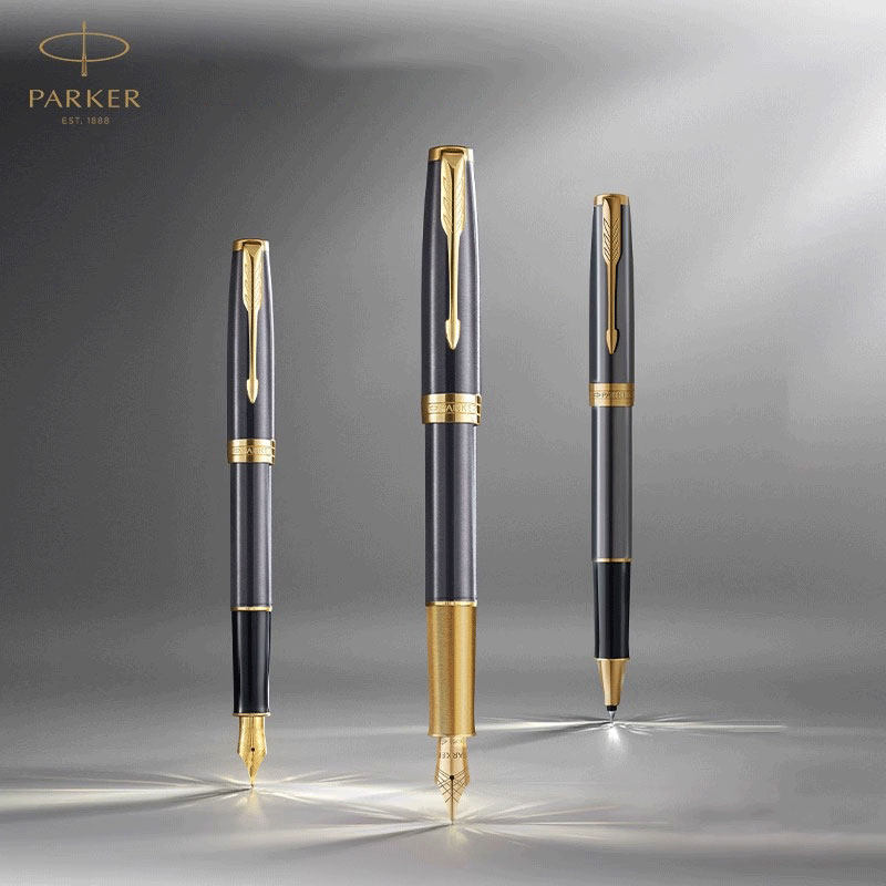 PARKER/派克卓尔核心灰金夹系列金夹墨水笔宝珠笔先锋尊享礼盒学生成人练字书写商务礼赠套装签字笔钢笔