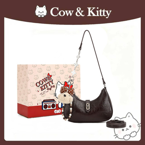 Cow&Kitty鳄纹通勤月牙腋下包
