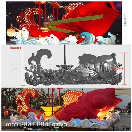 巡游花车玻璃钢节日活动花车巡游中秋元宵旅游景点彩车制作展览