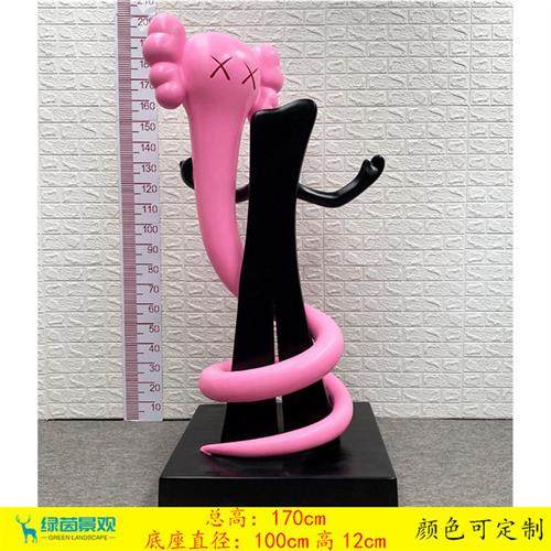 潮流网红KAWS玻璃钢卡通雕塑家居美陈装饰芝麻街商业主题形象摆件