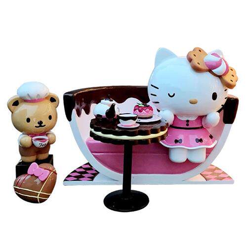 玻璃钢雕塑helloKitty凯蒂猫卡通甜品店门口KT猫商场装饰大型摆件