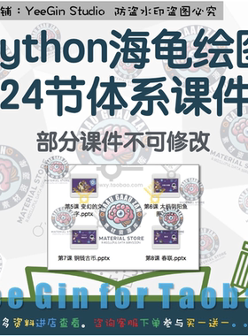 青少年python 海龟绘图 turtle画图24节体系ppt课件部分不可编辑