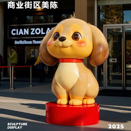 泡沫雕塑定制卡通宠物狗模型摆件玻璃钢雕塑美陈商业装饰创意装置