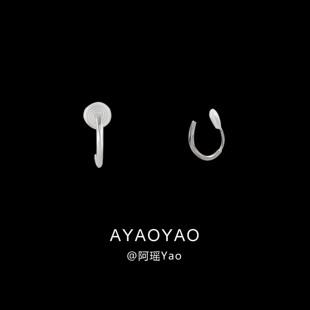 AYao简约几何蚊香盘耳夹耳圈女高级感轻奢小众时尚通勤耳环耳饰潮