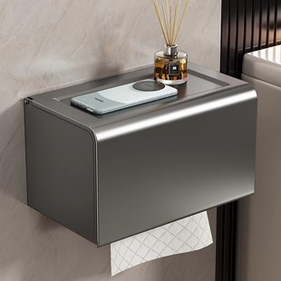 高级感厕所纸巾盒卫生间防水壁挂式马桶旁卷纸厕纸卫生纸置物架