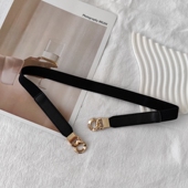 款 哑光黑色腰带细装 饰配裙子收腰百搭对扣毛衣腰带女高级感四季