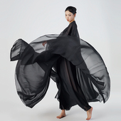 中国舞720° 黑三层大摆裙爵士风古典舞半身裙艺考剧目开场舞长裙