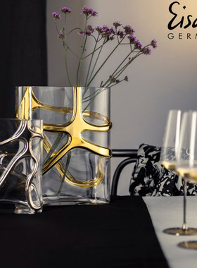 德国进口欧式水养花瓶金色装饰家用现代简约家居摆件客厅装饰品