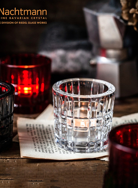 NACHTMANN德国进口轻奢红色烛台水晶玻璃蜡烛台道具餐桌装饰摆件