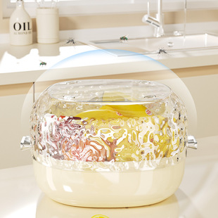 水波纹双层沥水篮透明狗狗贴高颜值果蔬洗菜篮家用加厚滤水果盘篮