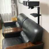 投影仪机支架落地伸缩藏网电线免打孔隐藏进沙发床头柜背靠墙专用