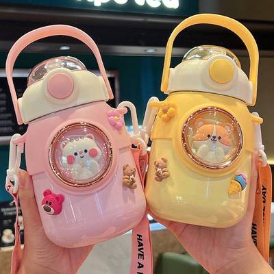 2保温杯儿童316小学生吸管宝宝女孩可爱上学专用水壶大肚杯子水杯