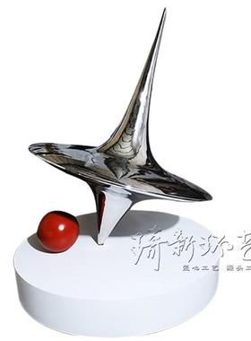 不锈钢圆球陀螺仪雕塑定制酒店大堂售楼部金属艺术工艺品摆件落地