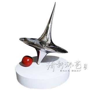 不锈钢圆球陀螺仪雕塑定制酒店大堂售楼部金属艺术工艺品摆件落地