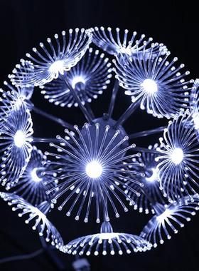 户外不锈钢光纤蒲公英雕塑广场草坪景观发光防水落地式摆件装饰品