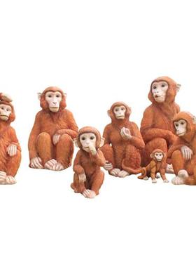 户外花园仿真猴子摆件树脂玻璃钢动物雕塑模型园林装饰品假山摆设