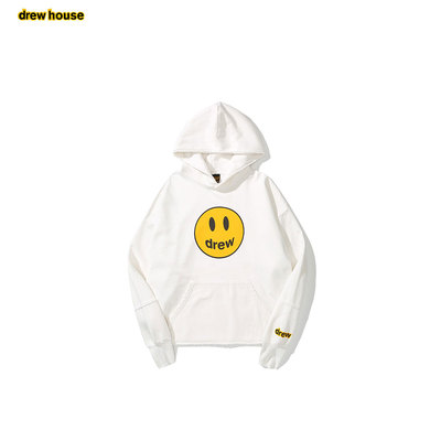 drewhouse笑脸图案拼接连帽卫衣
