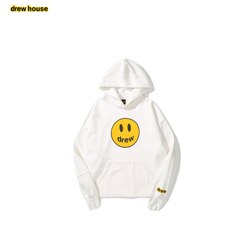 drewhouse笑脸图案拼接连帽卫衣