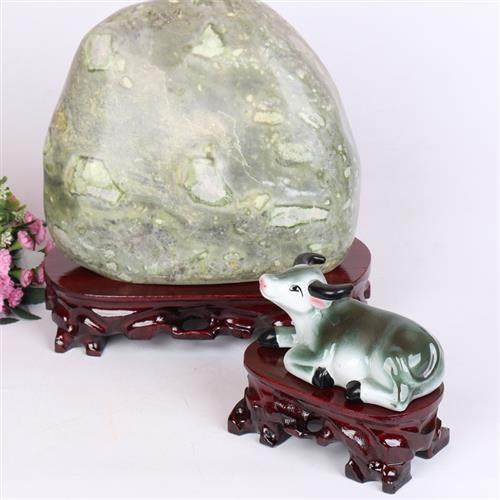 b044j套装奇石底座实木椭圆形可挖槽奇石木底座石头花盆摆件底座