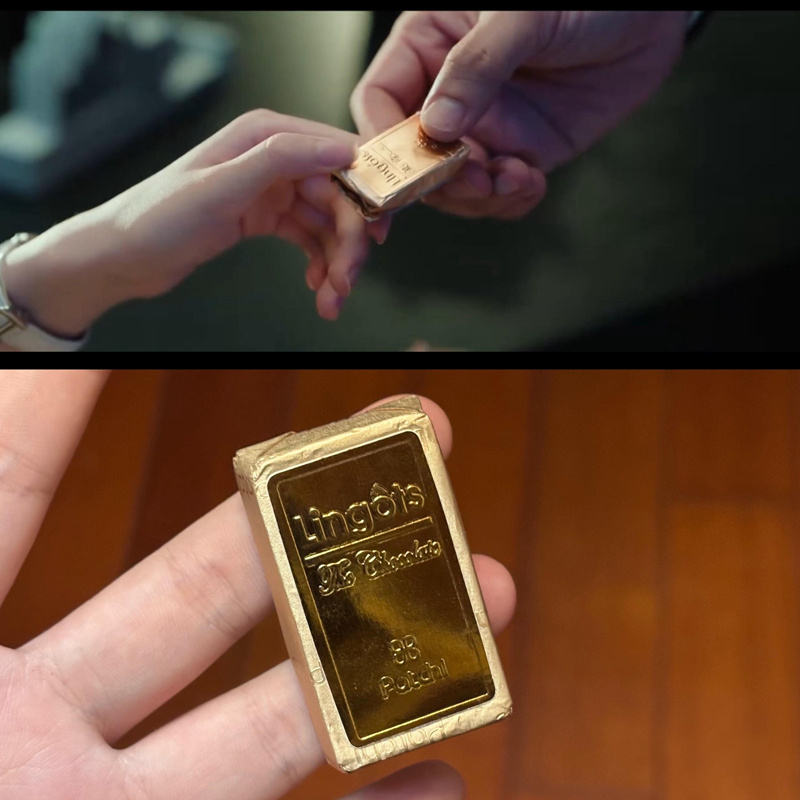 patchi巧克力金砖黑巧榛子酱夹心牛奶巧克力金条巧克力电视剧同款