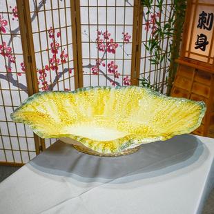 高端海鲜刺身盘冰盘三文鱼刺生专用盘干冰餐具创意姿造盘鱼雕摆盘
