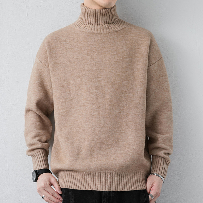 SEMIR GROUP 솔리드 컬러 스웨터 남성 기본 전 경기 겨울 바닥 셔츠 트렌디 한 잘 생긴 하이 칼라 두꺼운 따뜻한 스웨터