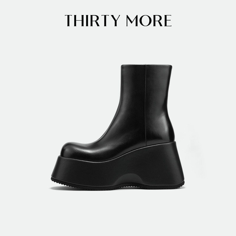 【罗马假日】Thirty More增高短靴2025秋冬新款瘦瘦靴真皮时装靴,女鞋,时装靴,淘宝优惠券,粉丝福利购,淘宝优惠卷