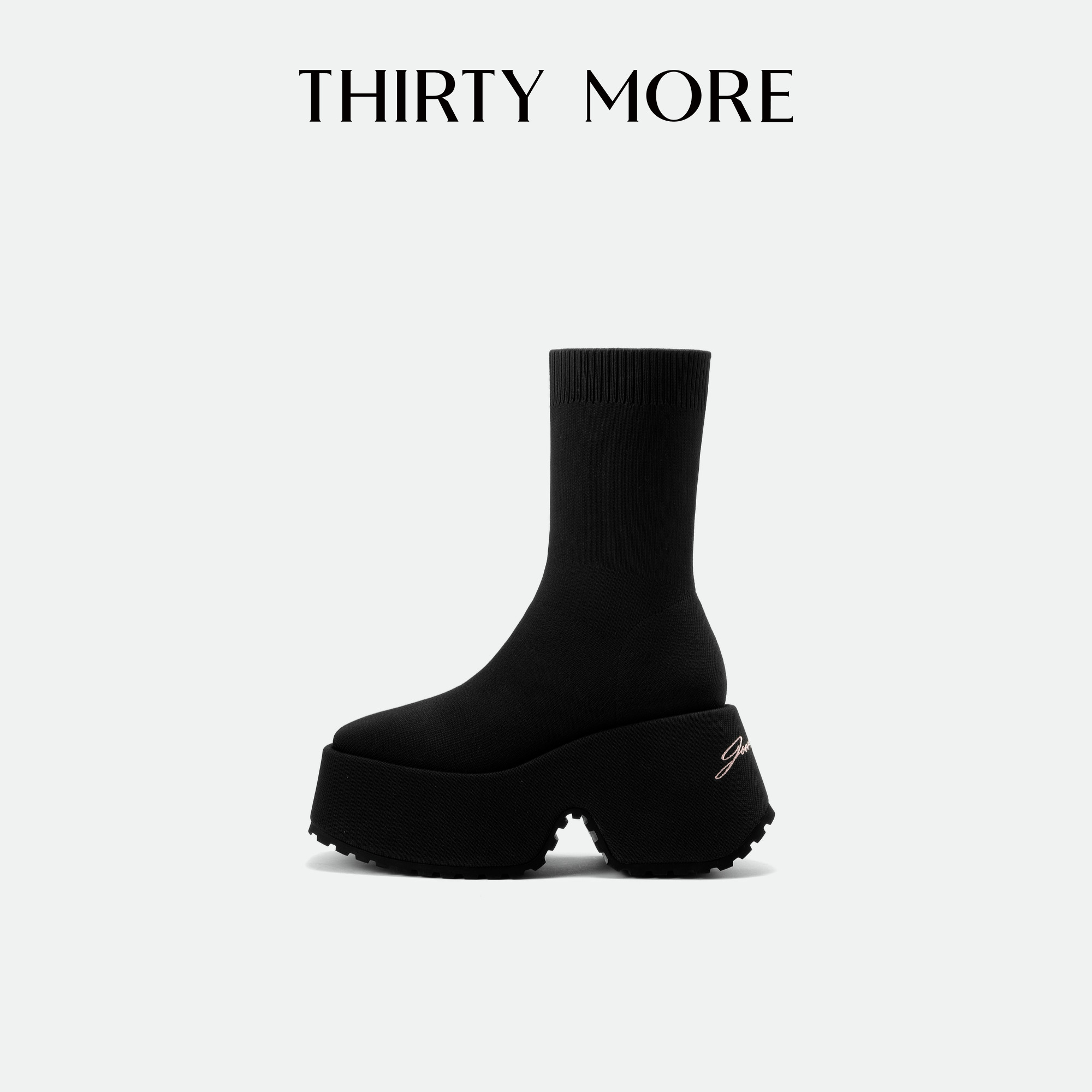 【摩登触感】Thirty More短靴2025秋冬新款弹力瘦瘦靴厚底袜子靴