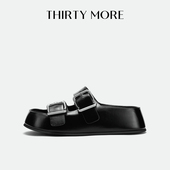 新款 厚底凉拖增高沙滩鞋 More拖鞋 女2026夏季 慵懒态度 Thirty