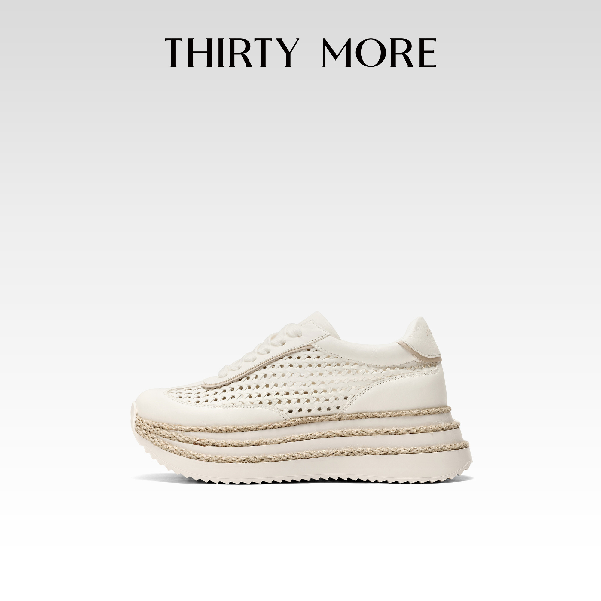 【摩登编织】Thirty More镂空德训鞋女2026秋冬新款厚底休闲鞋子