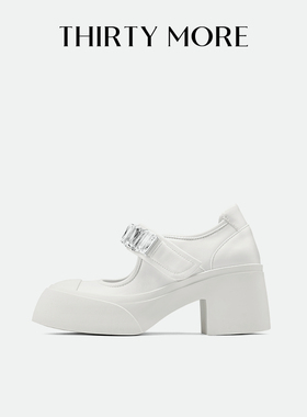 Thirty More粗跟玛丽珍鞋女2026夏季新款休闲鞋简约复古浅口单鞋