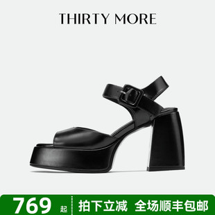 More粗跟瑪麗珍鞋 夏日物語 Thirty 露趾百搭涼鞋 女2025夏新款
