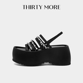 黑色凉鞋 THIRTY 新款 性感外穿休闲沙滩鞋 MORE厚底凉鞋 女2026夏季