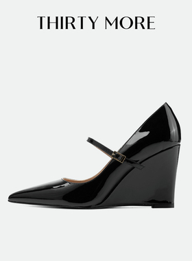 Thirty More性感高跟鞋女2025秋冬新款一字扣带尖头浅口百搭单鞋