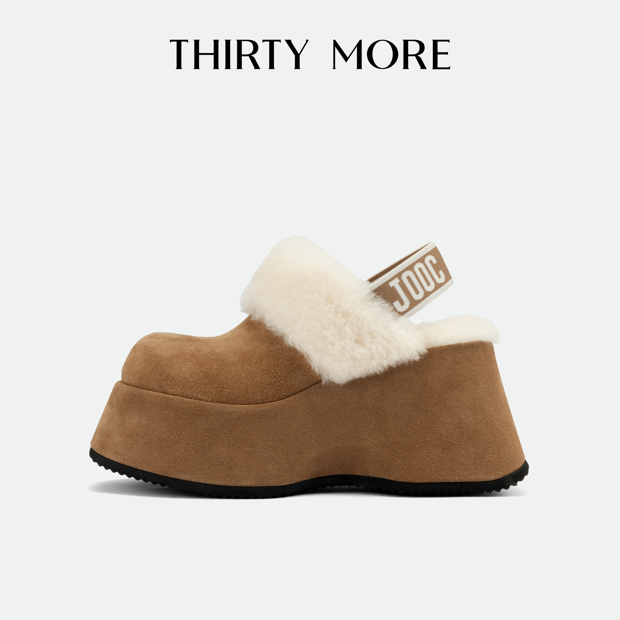 【玩转皮草】Thirty More弹力带棉拖毛毛鞋2025秋冬新款厚底拖鞋