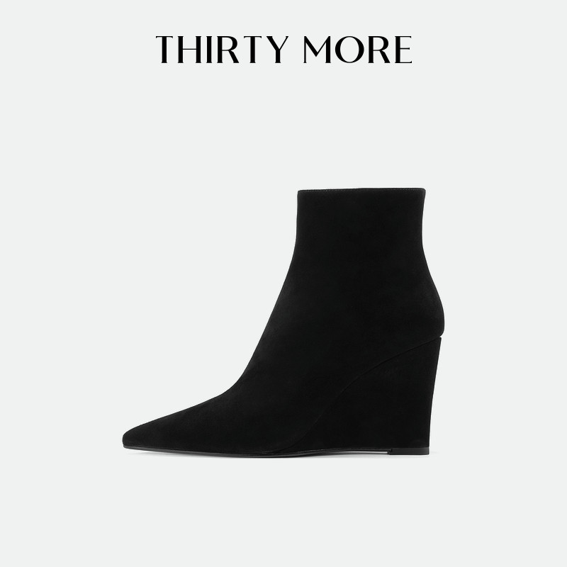【时尚先锋】Thirty More复古短靴女2025秋冬新款尖头性感时装靴,女鞋,时装靴,淘宝优惠券,粉丝福利购,淘宝优惠卷