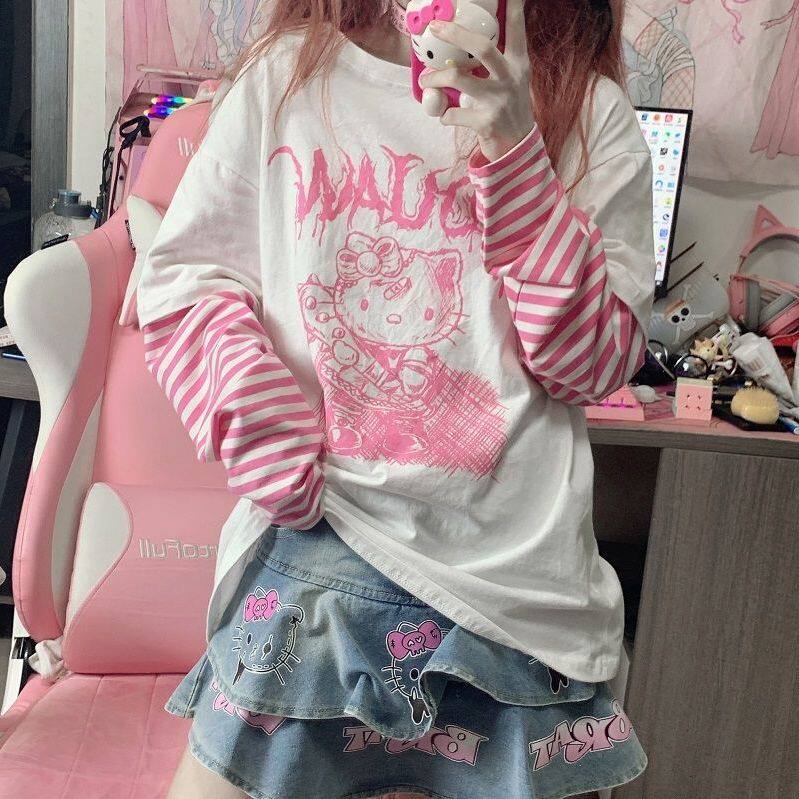 HELLO KITTY CUTE JAPANESE AND KOREAN Y2K TOP WOMEN T SHIRT 2