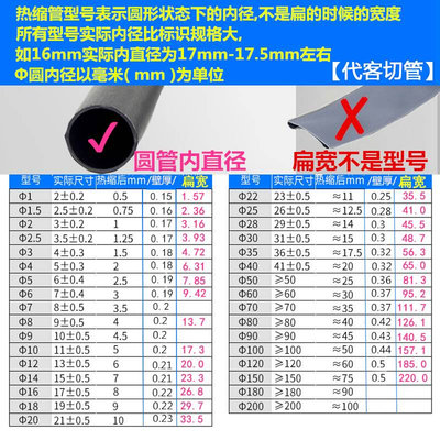 现货速发1kv热缩管绝缘套管加厚电子铜排电工电缆接线热塑收缩管