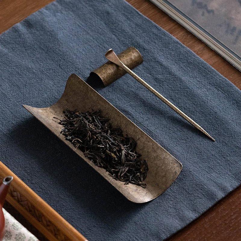 复古中式仿古铜茶则家用茶具配件图片