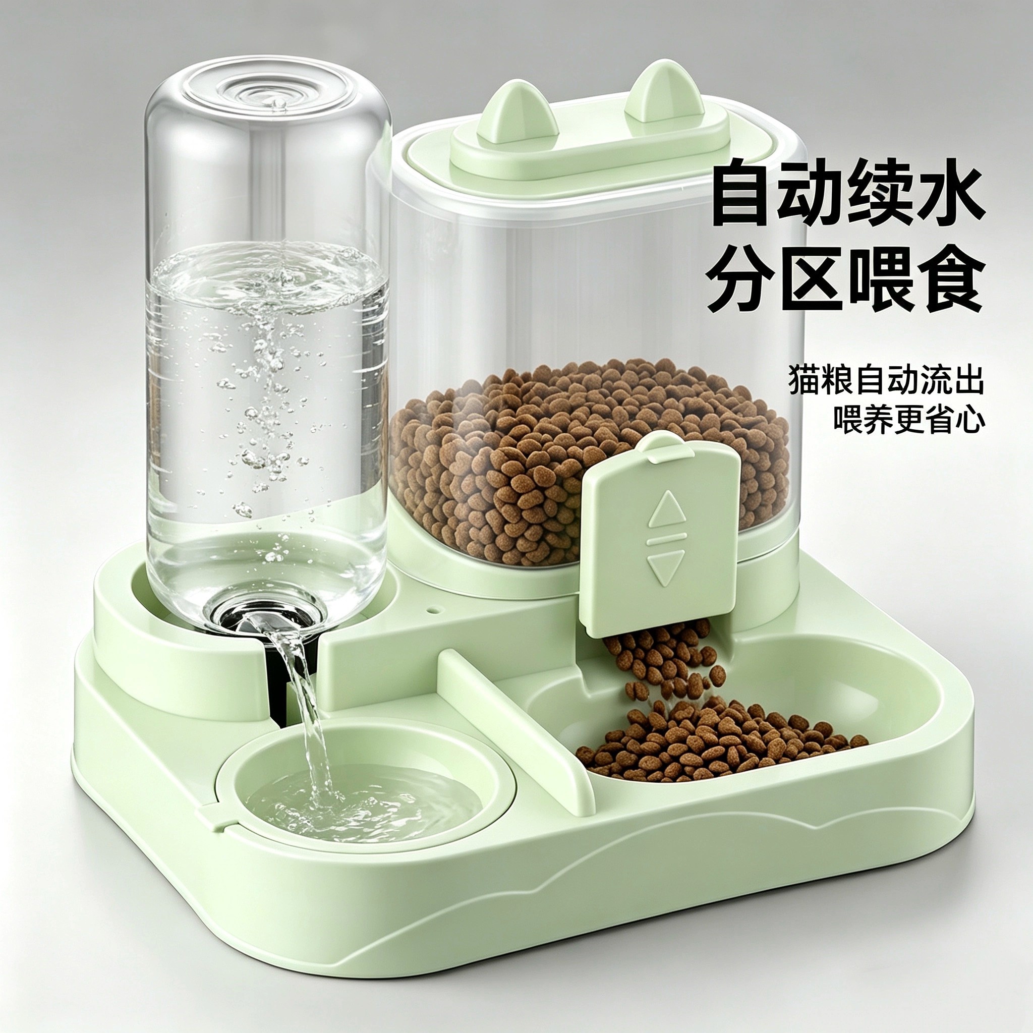 宠物饮水机猫粮自动喂食器一体机喂水器猫喝水流动不插电猫饮水器