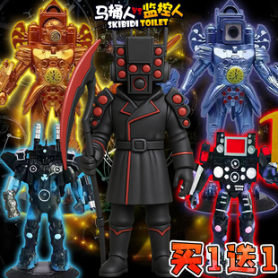 镰刀音响人3D手办马桶人vs监控人玩偶泰坦时人钟摆件玩具生日装饰